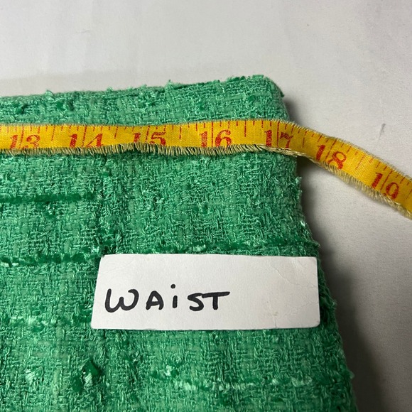 Design Todays Green Textured Fringe Skirt XL Asymmetrical Hem Made USA Retro Y2K - Picture 5 of 9